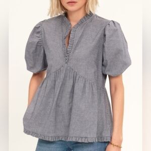 Harshman NWT Women’s Aiya Blouse in Navy Houndstooth size medium